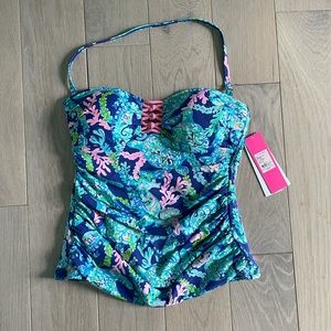 Lilly Pulitzer NWT Tankini top Turtle Villa